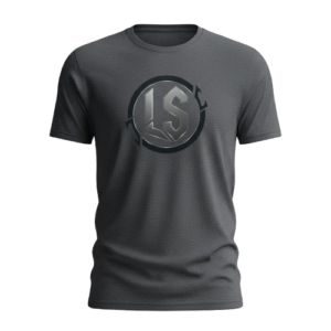Premium Charcoal Gray T-Shirt with Metallic-Finish LS Logo