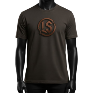 Premium Cocoa Brown T-Shirt with Metallic LS Design