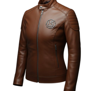 Lupix Studios Women's Chestnut Leather Café Racer Jacket