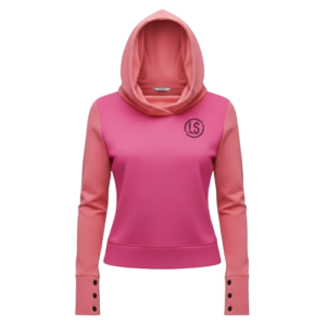 Lupix Studios Women's Hot Pink and Peach Color Block Cowl Neck Hoodie