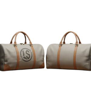 Lupix Studios Premium Canvas Duffle Bag with Tan Leather Trim