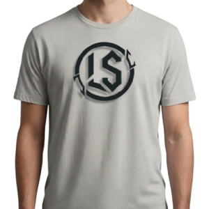 Premium Pale Heather T-Shirt with Metallic LS Design