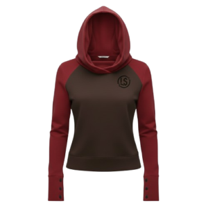 Lupix Studios Women's Cocoa & Crimson Cowl Neck Hoodie