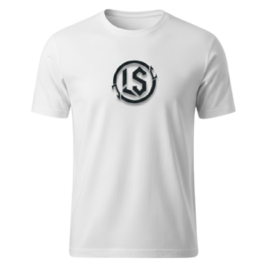 Premium White Cotton Tee with Metallic LS Logo
