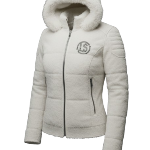 Lupix Studios: Women's White  Fur Hooded Quilted Puffer Jacket