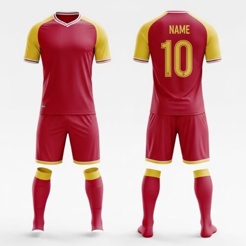 Pro-Series Dynamic Stripe Soccer Kit (Crimson & Gold Edition)