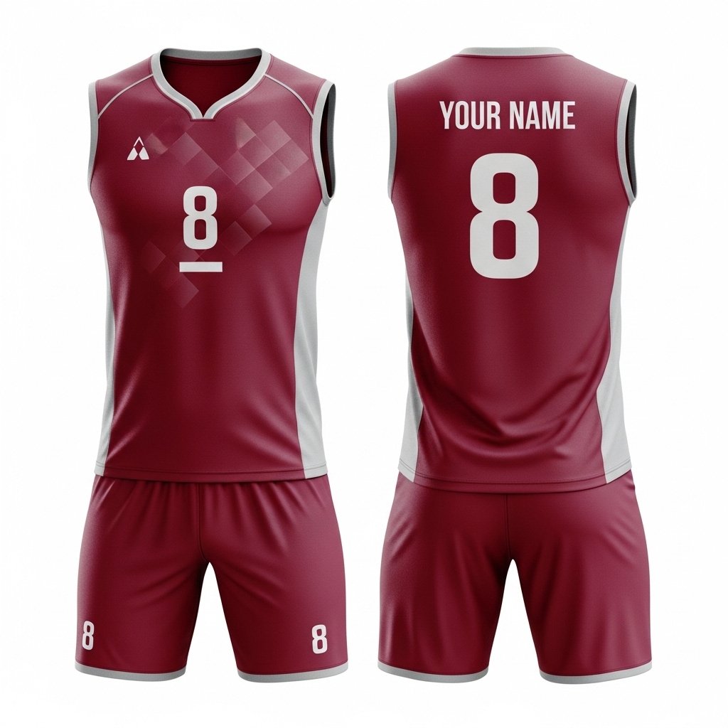 Pro-Elite Volleyball Performance Kit (Maroon & Platinum Edition)